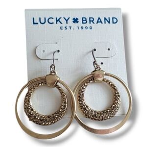 Lukcy Brand Circle Gold Earrings NEW NWT